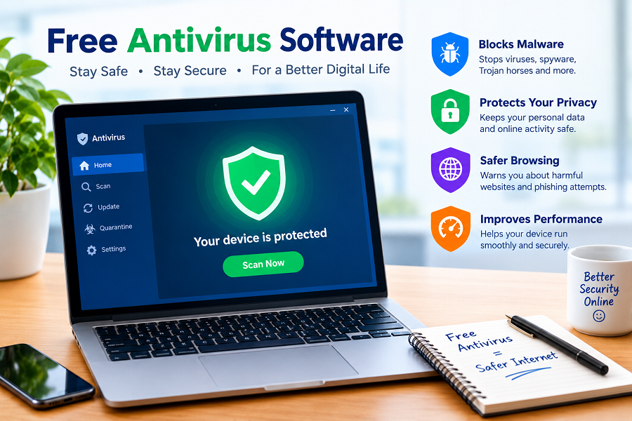 Modern Antivirus Protection Workspace