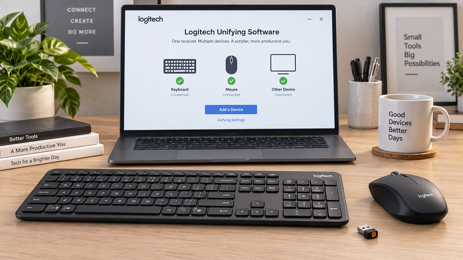 Modern Logitech Multi-Device Workspace