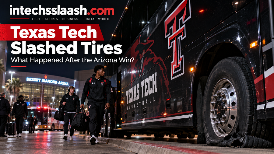 Texas Tech Bus Tire Blowout

