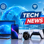 Futuristic Tech News Desk