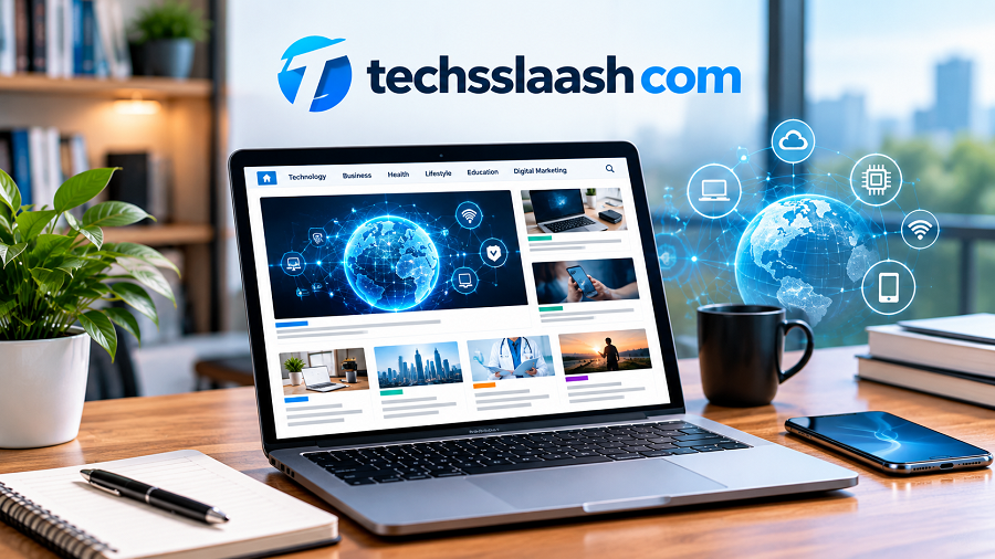 Futuristic Tech Workspace Hero Scene